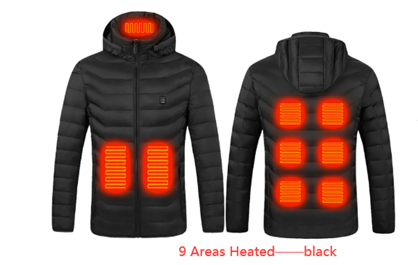 Men Heated Jacket 3 Temperature  USB Rechargeable